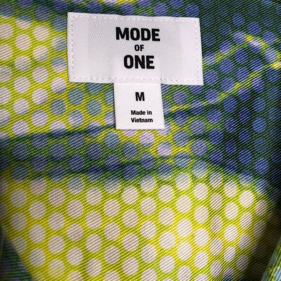 Mode of One Stylish Yellow and Green Men's Shirt, short sleeve, size M, NWT - Picture 5 of 8